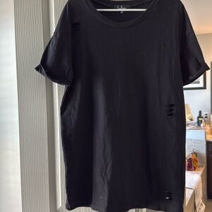 LULUS DISTRESSED BLACK TSHIRT DRESS